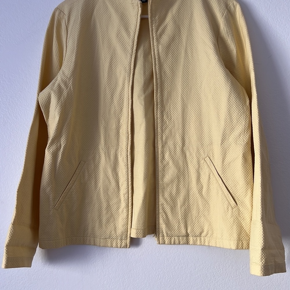 Eileen Fisher Yellow Blazer Size Medium Petite Ribbed Officewear - Picture 3 of 9
